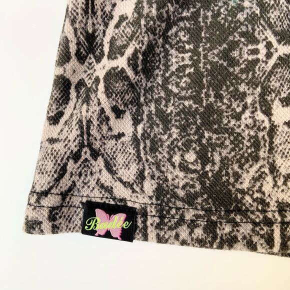 Dolls kill Badee Ivory Black Python Mid Rise Wide Leg Flared Pants sz Medium - Picture 5 of 9